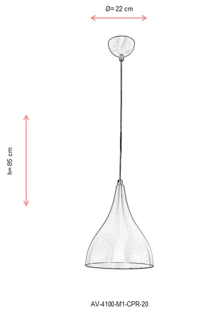 Lustra moderna Avonni Cupru, 1XE27, AV-4100-M1-CPR-20 - AsiHome
