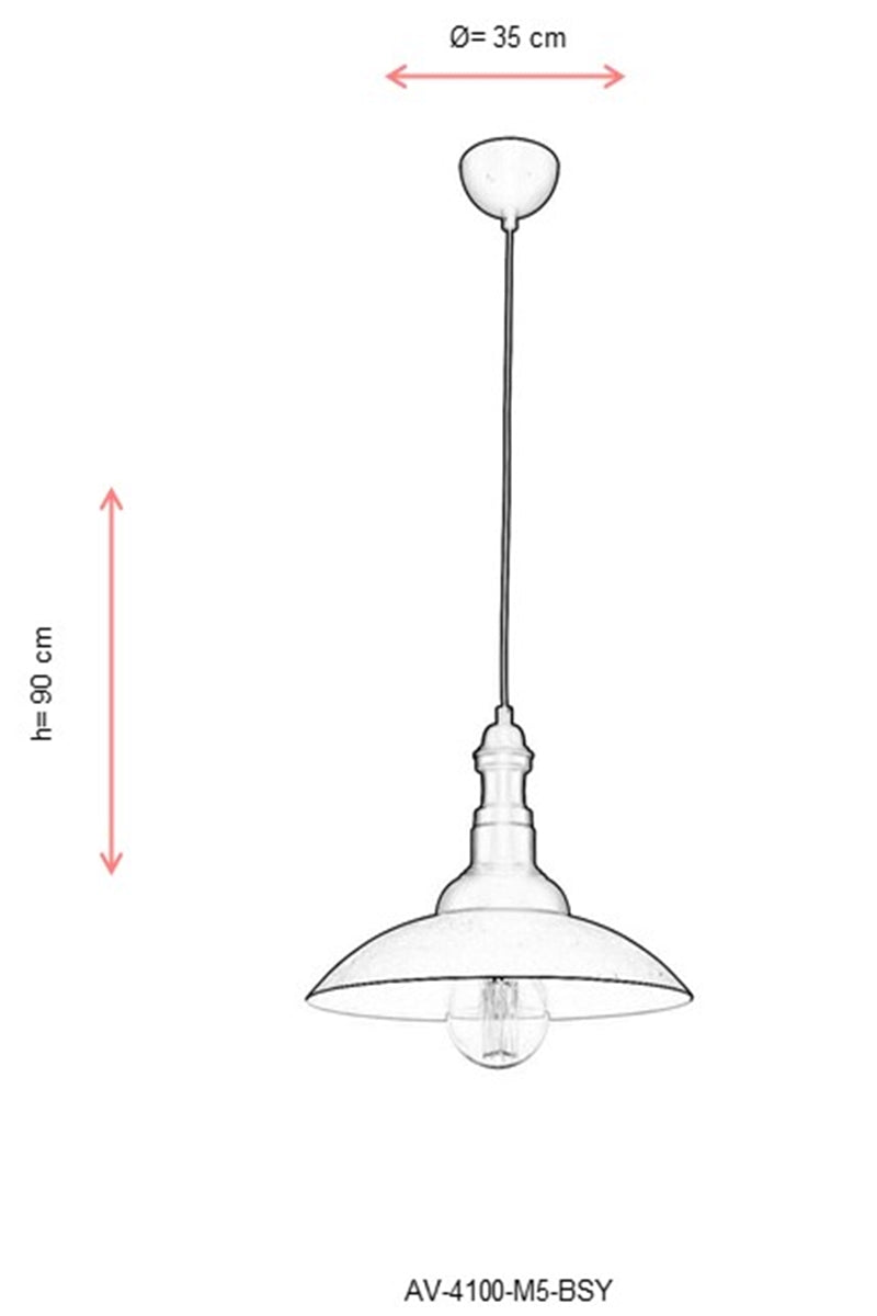Lustra moderna Avonni Negru , 1XE27, AV-4100-M5-BSY - AsiHome