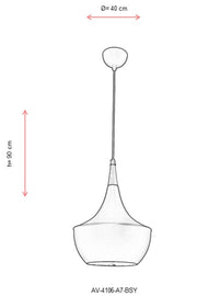 Lustra moderna Avonni Negru , 1XE27, AV-4106-A7-BSY - AsiHome