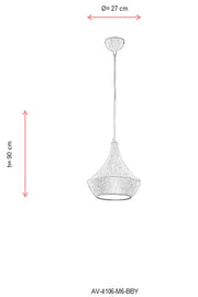 Lustra moderna Avonni Alb, 1XE27, AV-4106-M6-BBY - AsiHome