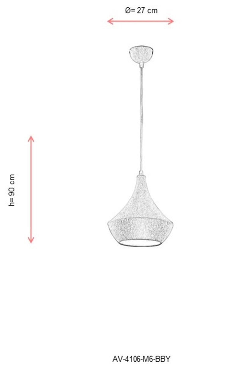 Lustra moderna Avonni Alb, 1XE27, AV-4106-M6-BBY - AsiHome