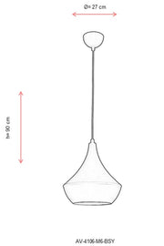 Lustra moderna Avonni Negru , 1XE27, AV-4106-M6-BSY - AsiHome