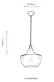 Lustra moderna Avonni Negru , 1XE27, AV-4106-M7-BSY - AsiHome