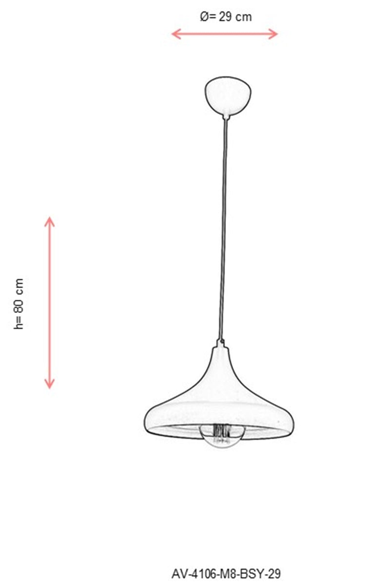 Lustra moderna Avonni Negru , 1XE27, AV-4106-M8-BSY-29 - AsiHome