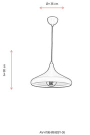 Lustra moderna Avonni Negru , 1XE27, AV-4106-M8-BSY-36 - AsiHome