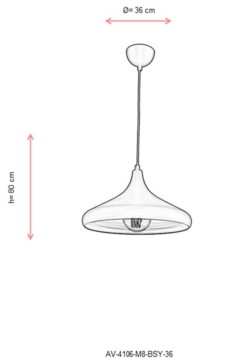 Lustra moderna Avonni Negru , 1XE27, AV-4106-M8-BSY-36 - AsiHome
