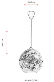 Lustra moderna Avonni Crem patinat , 1XE14, AV-4107-GLOBE - AsiHome