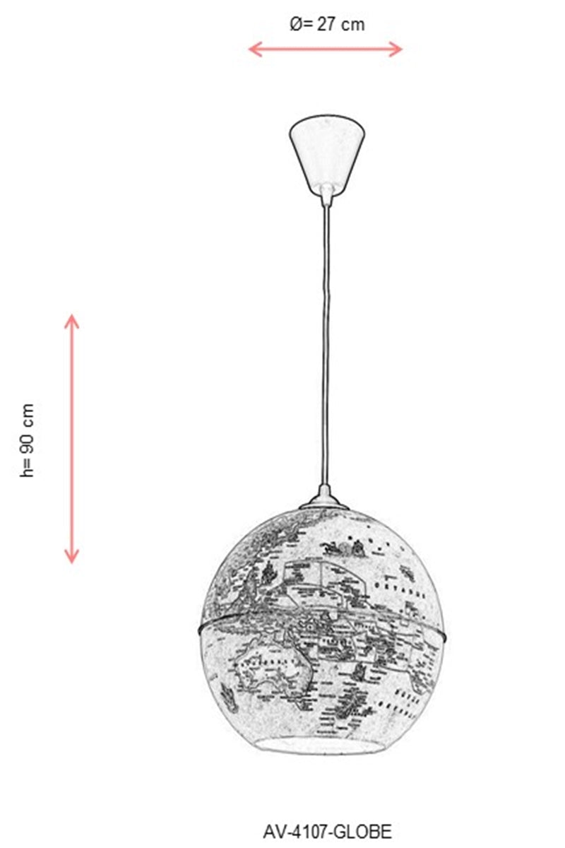 Lustra moderna Avonni Crem patinat , 1XE14, AV-4107-GLOBE - AsiHome
