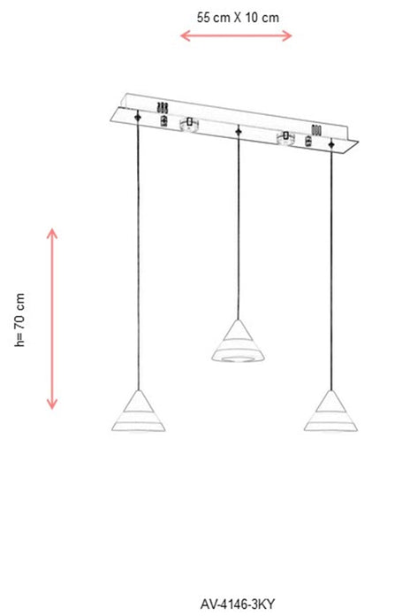 Lustra LED Avonni 4146, Crom - AsiHome