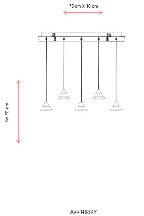 Lustra LED Avonni 4146, Crom - AsiHome