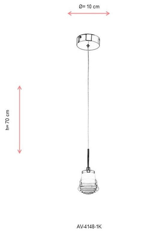 Lustra LED Avonni Crom , 1XLED, AV-4148-1K - AsiHome