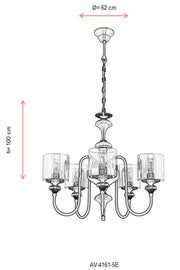 Lustra moderna Avonni 4161, Antic, E27 - AsiHome