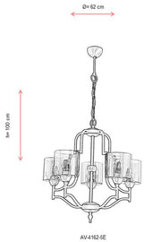Lustra moderna Avonni 4162, Antic, E27 - AsiHome