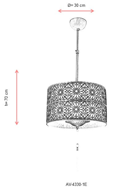 Lustra moderna Avonni Antic, 1XE27, AV-4330-1E - AsiHome