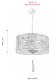 Lustra moderna Avonni Alb patinat, 3XE27, AV-4330-3B - AsiHome