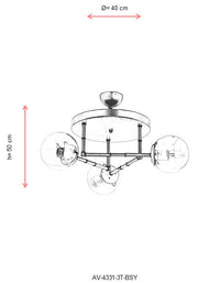 Lustra moderna Avonni 4331, Negru, E27 - AsiHome
