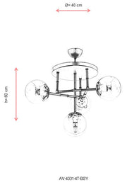 Lustra moderna Avonni 4331, Negru, E27 - AsiHome