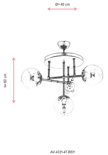 Lustra moderna Avonni 4331, Negru, E27 - AsiHome