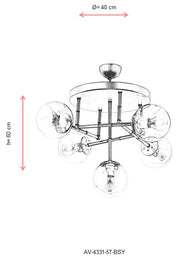Lustra moderna Avonni 4331, Negru, E27 - AsiHome