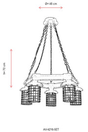 Lustra moderna Avonni Antic, 5XE27, AV-4216-5ET - AsiHome
