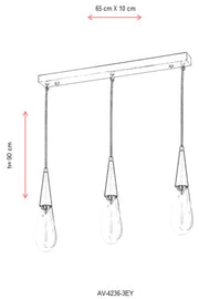 Lustra moderna Avonni Antic, 3XE14, AV-4236-3EY - AsiHome
