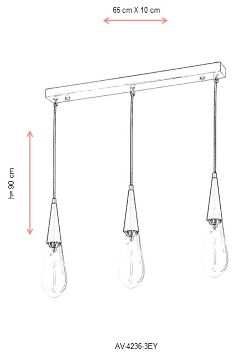 Lustra moderna Avonni Antic, 3XE14, AV-4236-3EY - AsiHome