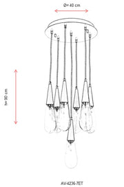 Lustra moderna Avonni Antic, 7XE14, AV-4236-7ET - AsiHome