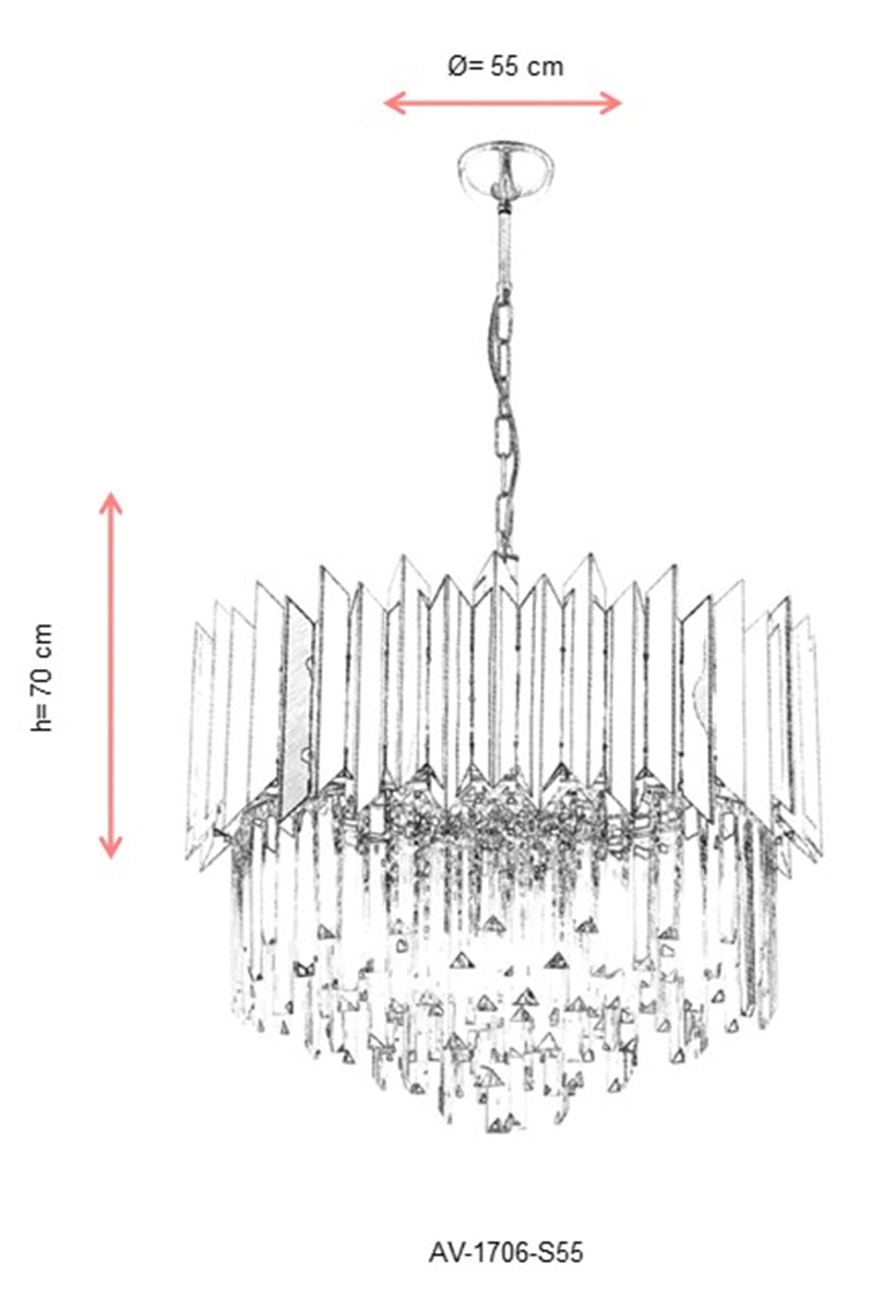 Lustra moderna Avonni 1706 Auriu, E27 - AsiHome