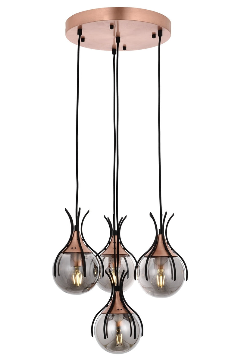 Lustra moderna Avonni Negru , 4XE27, AV-1766-4T-BSY - AsiHome