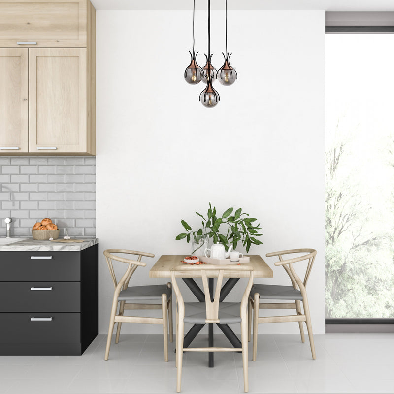 Lustra moderna Avonni Negru , 4XE27, AV-1766-4T-BSY - AsiHome