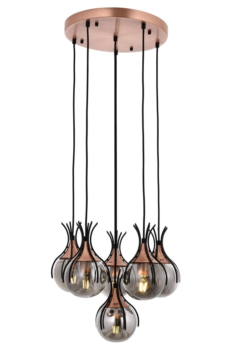 Lustra moderna Avonni Negru , 6XE27, AV-1766-6T-BSY - AsiHome