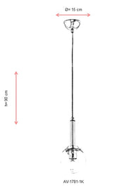 Lustra moderna Avonni Crom , 1XE27, AV-1781-1K - AsiHome