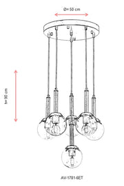 Lustra moderna Avonni Antic, 6XE27, AV-1781-6ET - AsiHome
