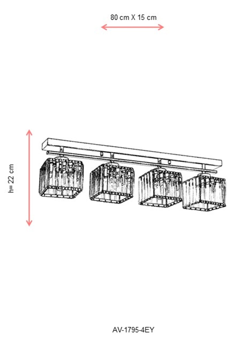 Lustra moderna Avonni Antic, 4XE27, AV-1795-4EY - AsiHome
