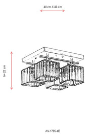 Lustra moderna Avonni Antic, 4XE27, AV-1795-4E - AsiHome