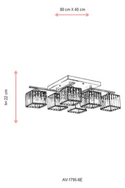 Lustra moderna Avonni Antic, 6XE27, AV-1795-6E - AsiHome