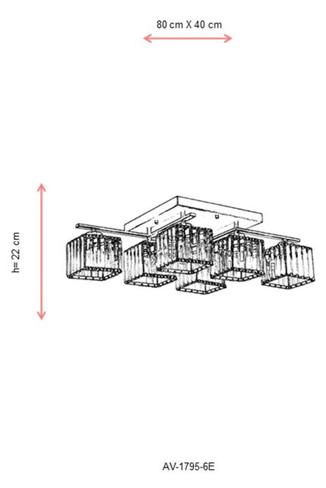 Lustra moderna Avonni Antic, 6XE27, AV-1795-6E - AsiHome