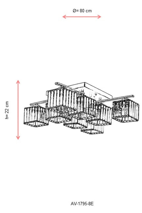 Lustra moderna Avonni Antic, 8XE27, AV-1795-8E - AsiHome