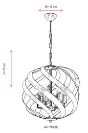 Lustra moderna Avonni Antic, 6XE27, AV-1798-6E - AsiHome