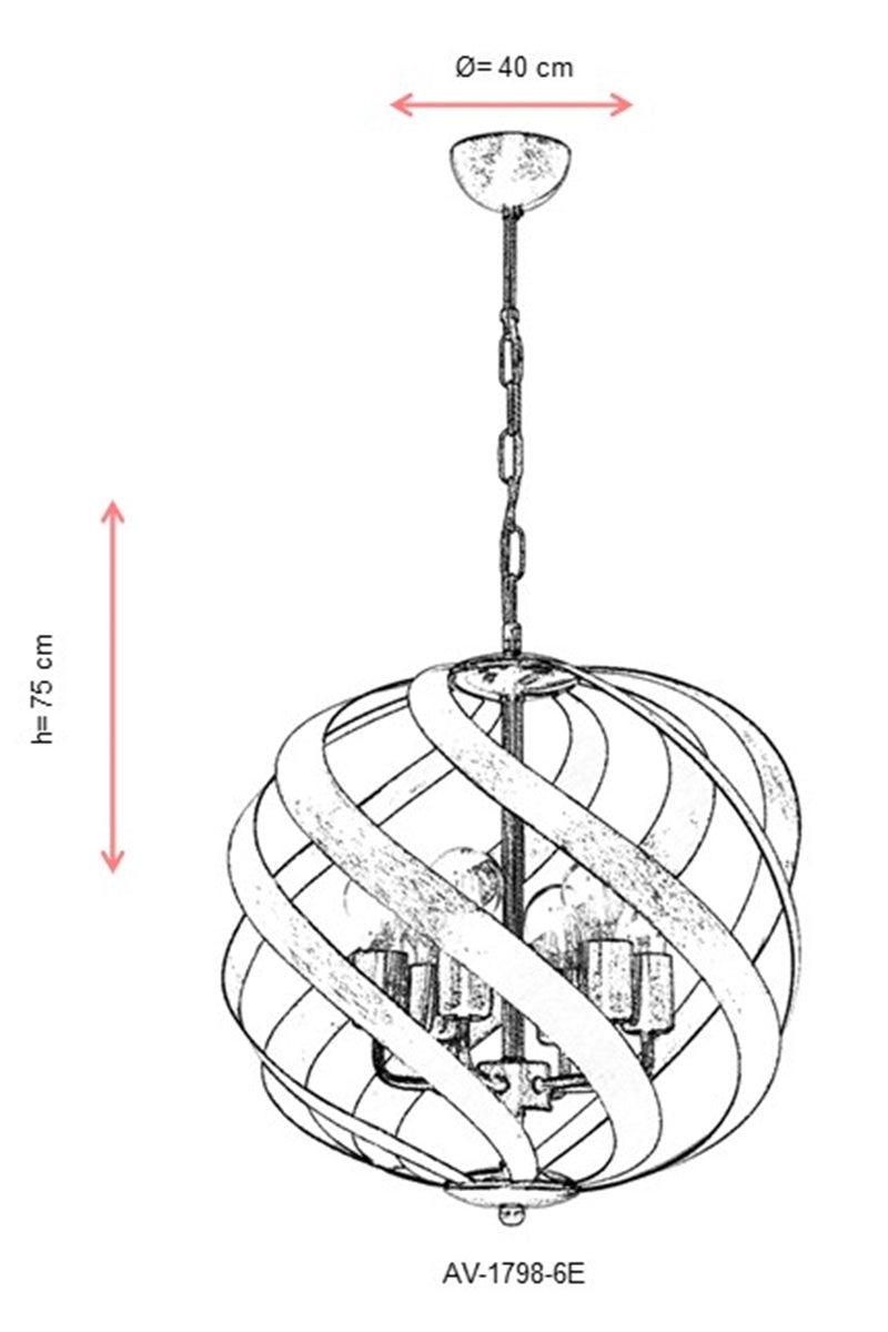 Lustra moderna Avonni Antic, 6XE27, AV-1798-6E - AsiHome