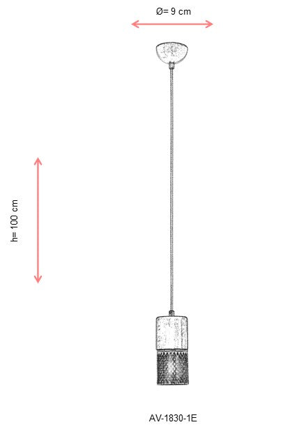 Lustra moderna Avonni Antic, 1XE27, AV-1830-1E - AsiHome
