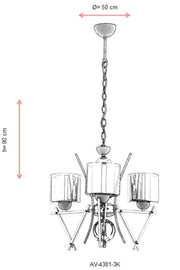 Lustra moderna Avonni Crom , 6XE14, AV-4301-3K - AsiHome