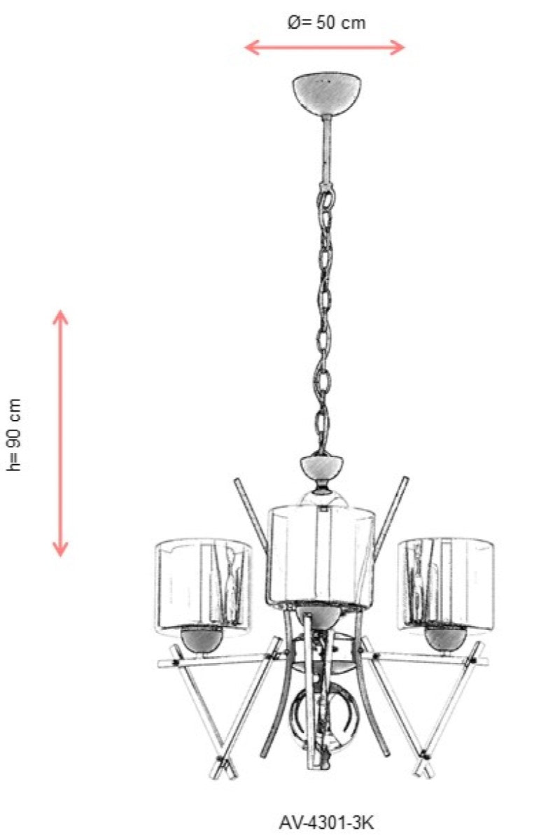 Lustra moderna Avonni Crom , 6XE14, AV-4301-3K - AsiHome
