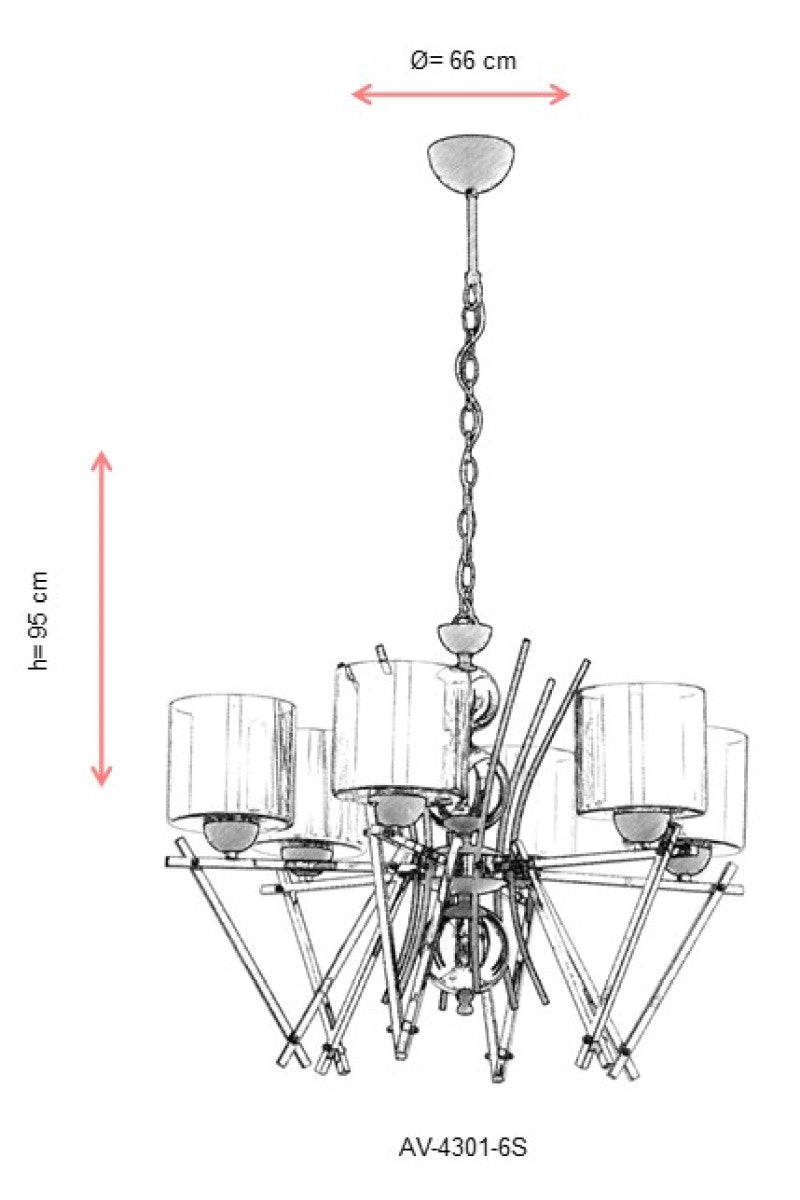 Lustra moderna Avonni Auriu, 6XE27, AV-4301-6S - AsiHome
