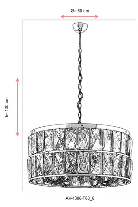 Lustra clasica Avonni 4306, Negru, E14 - AsiHome