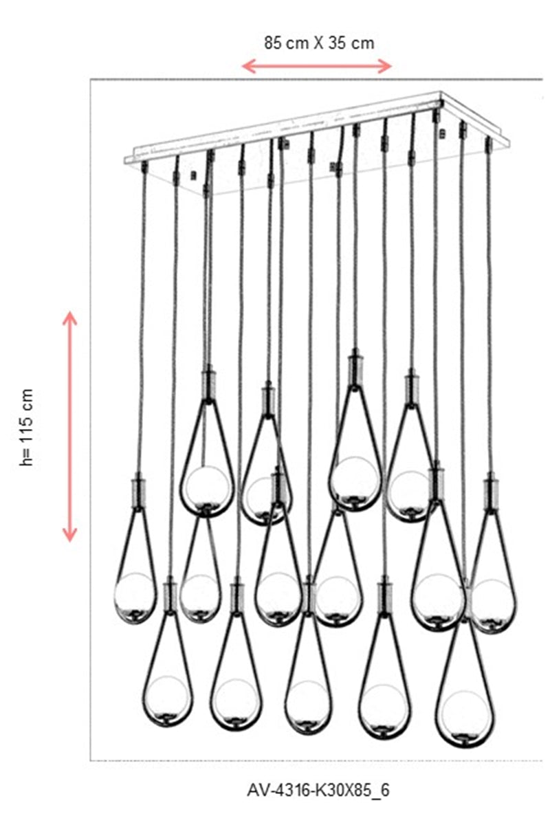 Lustra moderna Avonni 4316, 15XG9 - AsiHome