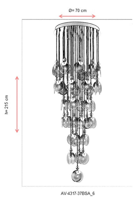 Lustra moderna Avonni 4317, Auriu, E27, AV-4317-S30X85 - AsiHome