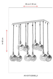 Lustra moderna Avonni 4317, Auriu, E27, AV-4317-S30X85 - AsiHome