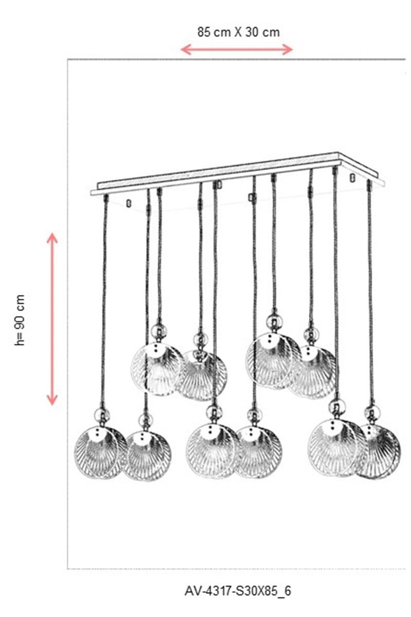 Lustra moderna Avonni 4317, Auriu, E27, AV-4317-S30X85 - AsiHome
