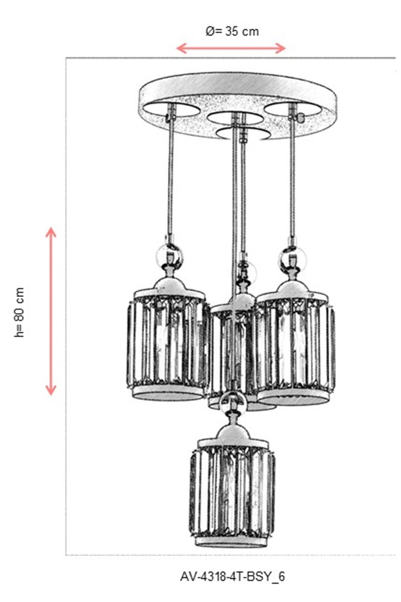 Lustra moderna Avonni 4318, Negru, E27 - AsiHome